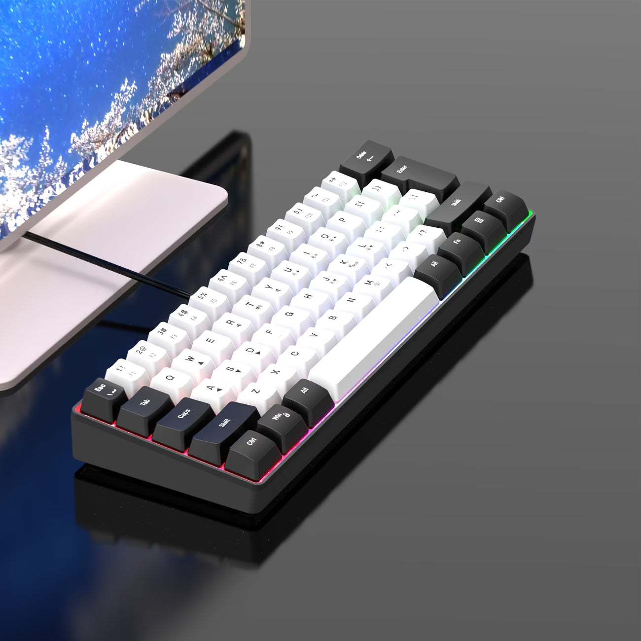 The Panda 60% Mechanical Keyboard – Black & White RGB Gaming Board