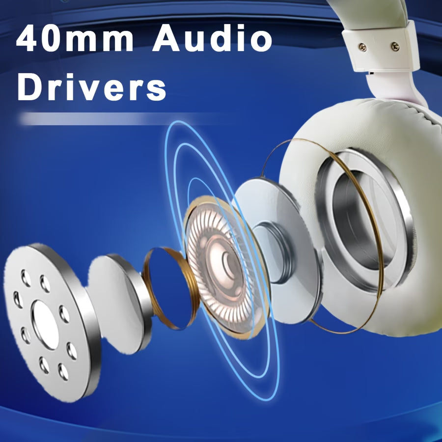 Arctic Sound Pro Wired Gaming Headset – White Noise-Canceling Headphones