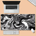 Monochrome Smoke XL Desk Mat | Liquid Swirl Design