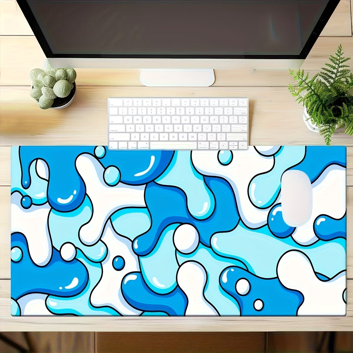 Blue Hydro Camo XL Mouse Pad | Non-Slip Rubber Gaming Mat