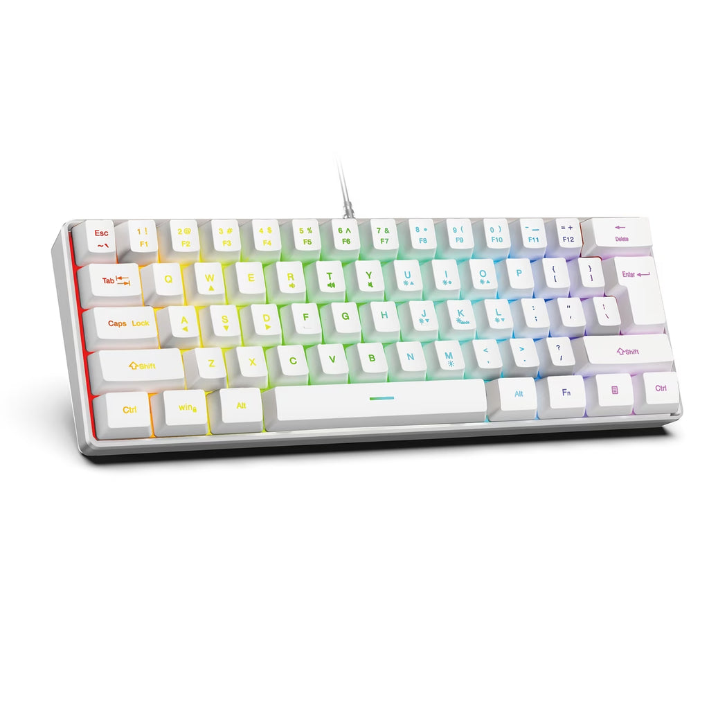 Arctic Glow 60% Mechanical Keyboard – White RGB Gaming Board