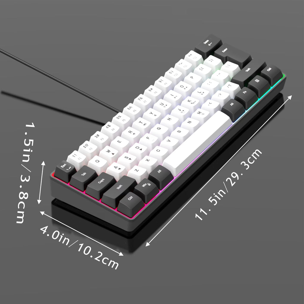The Panda 60% Mechanical Keyboard – Black & White RGB Gaming Board