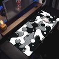 Graphite Flow XL Gaming Mat | Black & White Abstract Design