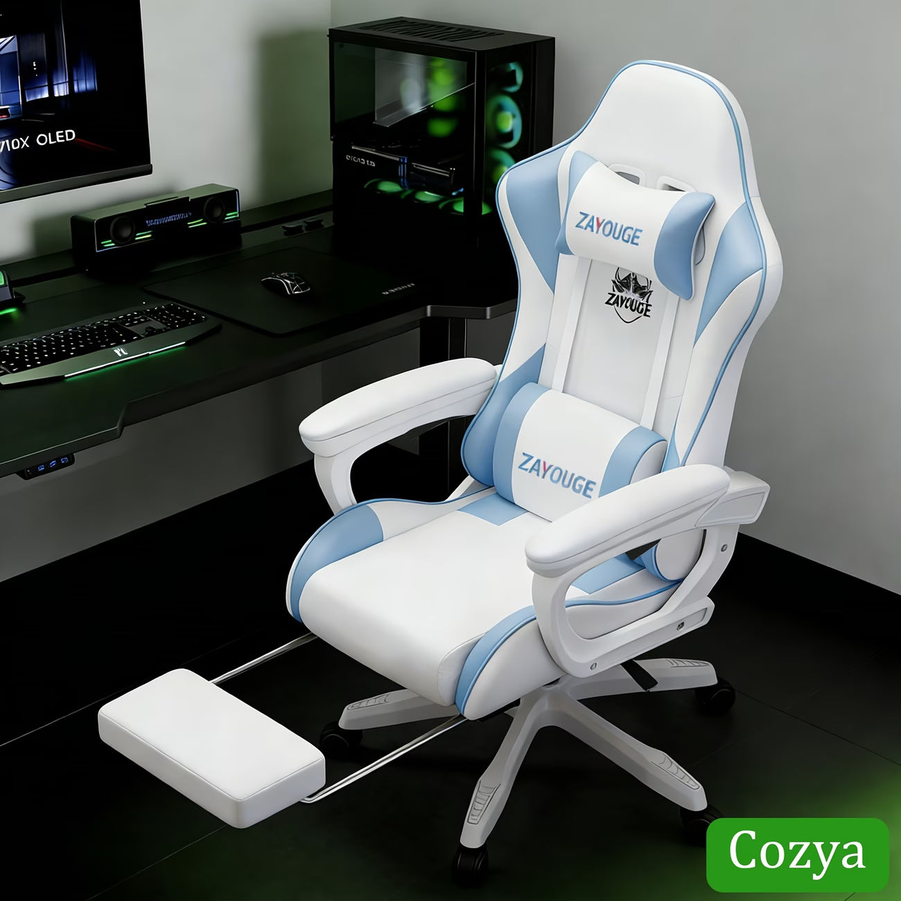 Zayouge Pro-Comfort Racing Chair | Reclining Seat with Lumbar Support