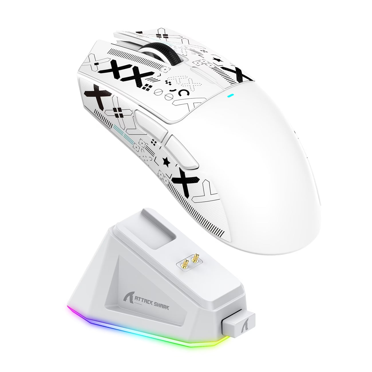 The Cyber-Mech Wireless Gaming Mouse – Lightweight with RGB Charging Dock
