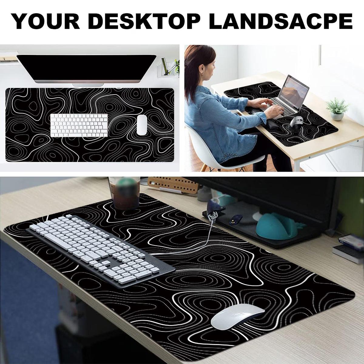 Terrain XL Desk Mat | Topographic Gaming Surface
