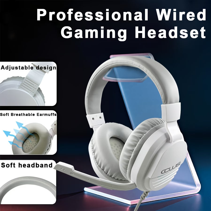 Arctic Sound Pro Wired Gaming Headset – White Noise-Canceling Headphones
