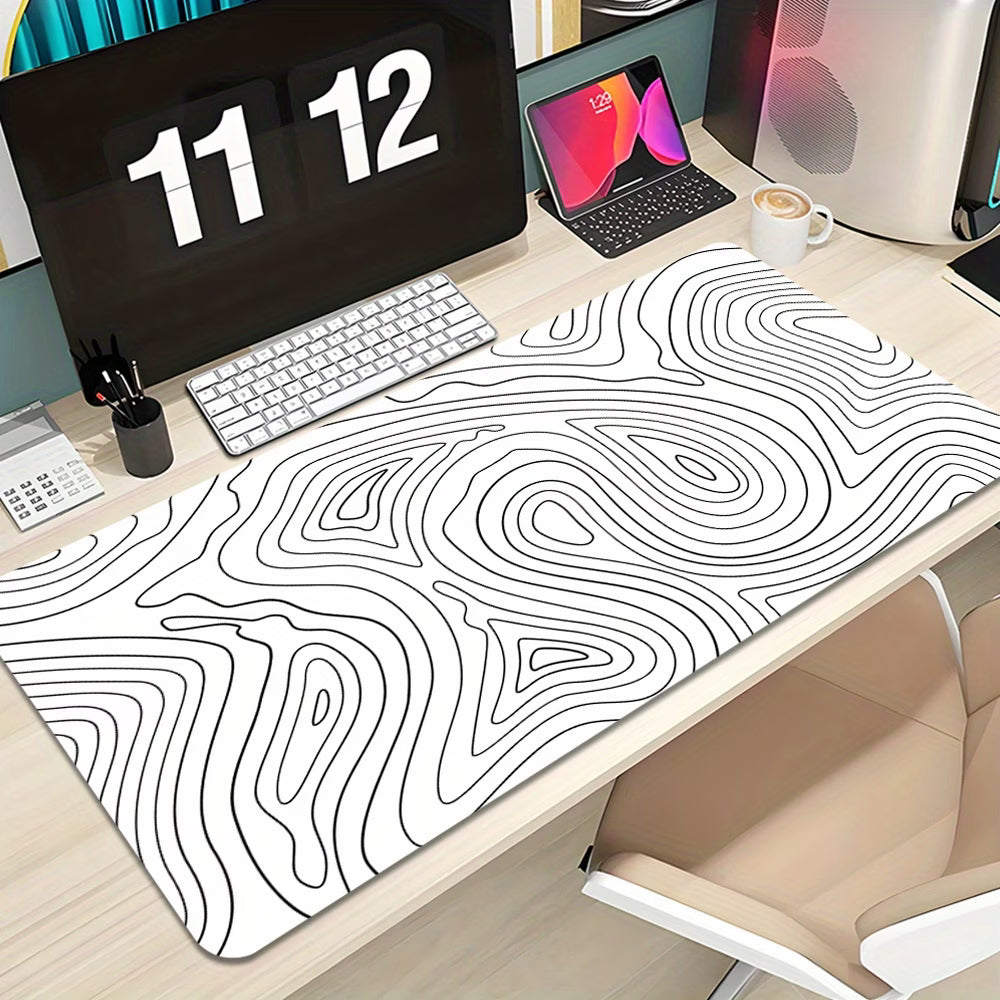 "Snow Terrain" XL Gaming Mat | Minimalist White Design