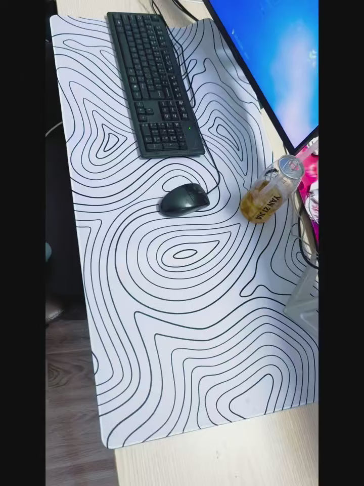 "Snow Terrain" XL Gaming Mat | Minimalist White Design